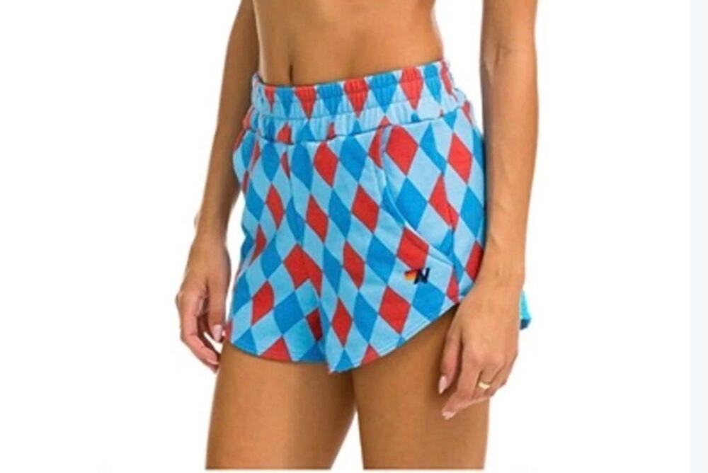 NWT Diamond Repeat Lounger Shorts in Sky by Aviator Nation